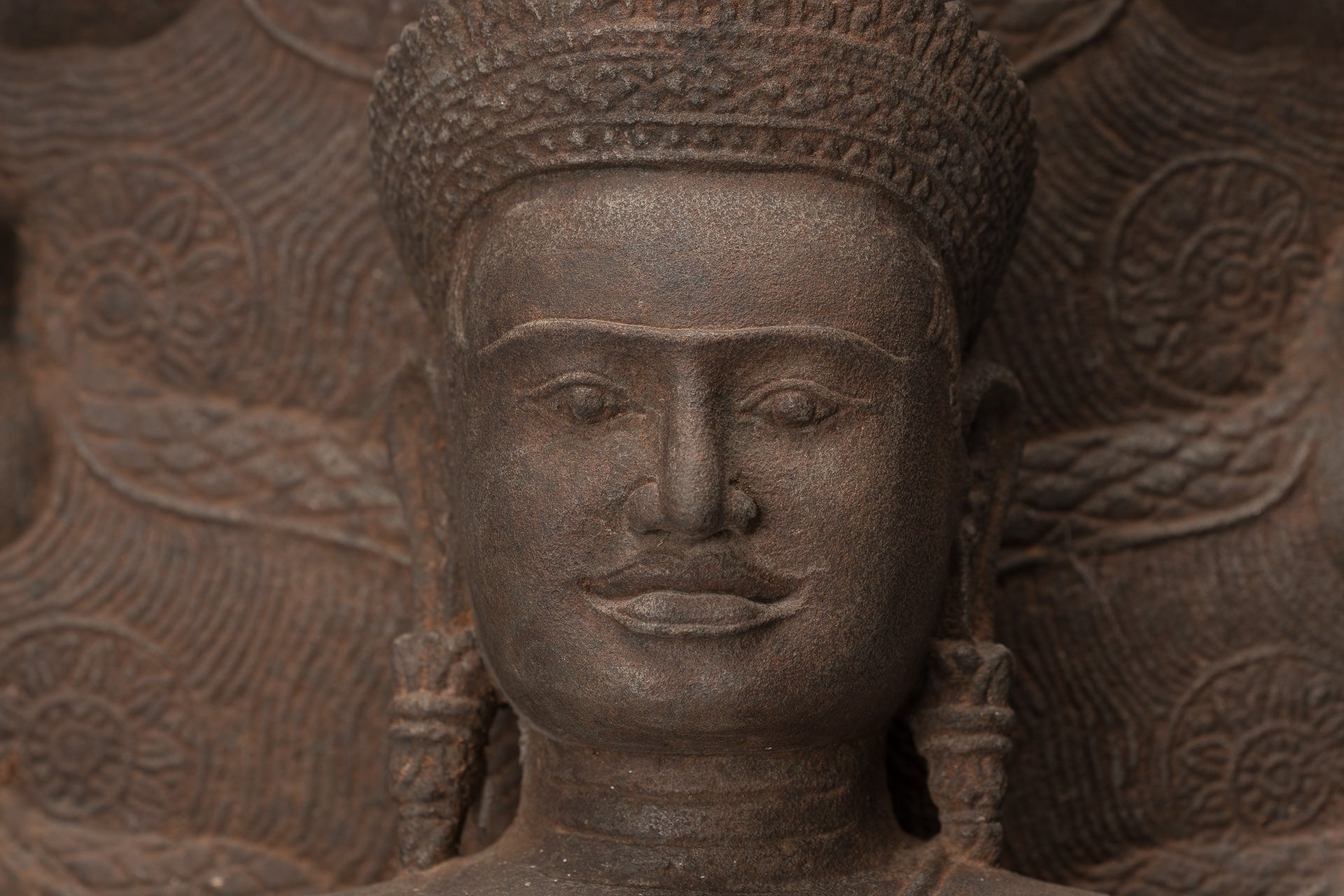 Statua Buddha - Antique Bayon Style Khmer Stone seduto Naga Meditazione Buddha - 67 cm/27 "