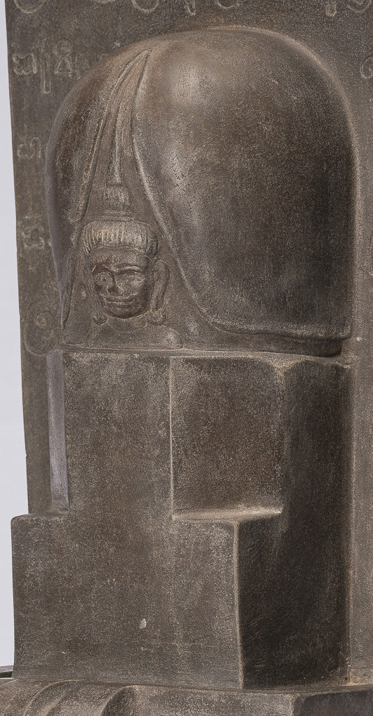 Stone Linga - Antique Khmer Style Sandstone Shiva Linga / Lingnum & Yoni - 53cm/21"