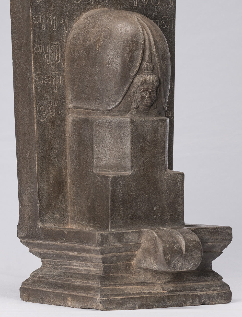 Stone Linga - Antique Khmer Style Sandstone Shiva Linga / Lingnum & Yoni - 53cm/21"