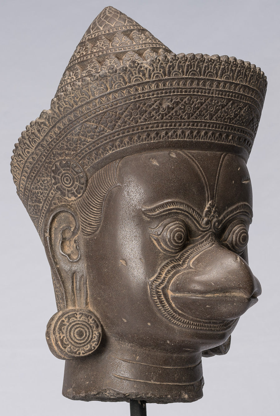 Garuda Statue-Antique Banteay Srei Style Stone Khmer Garuda Vishnu Statue-56cm/22 "