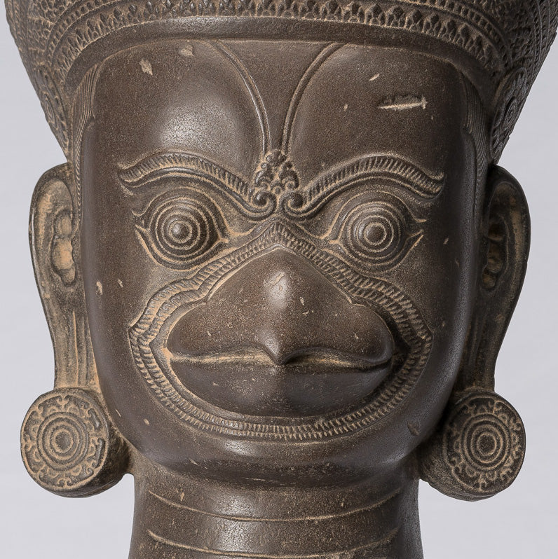 Garuda Statue-Antique Banteay Srei Style Stone Khmer Garuda Vishnu Statue-56cm/22 "