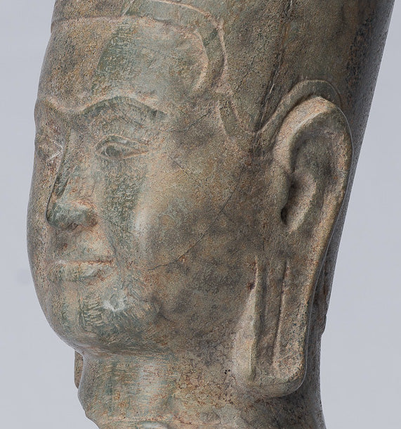 Antique Phnom Da Style Khmer Vishnu Head-Protecteur & Preserver-28cm/11 "