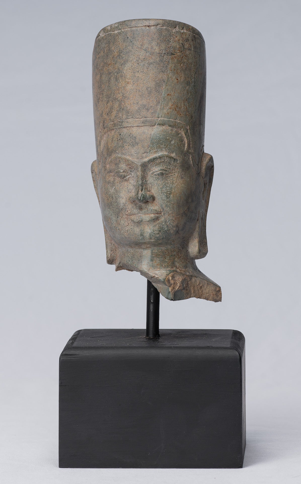 Antique Phnom Da Style Khmer Vishnu Head-Protecteur & Preserver-28cm/11 "