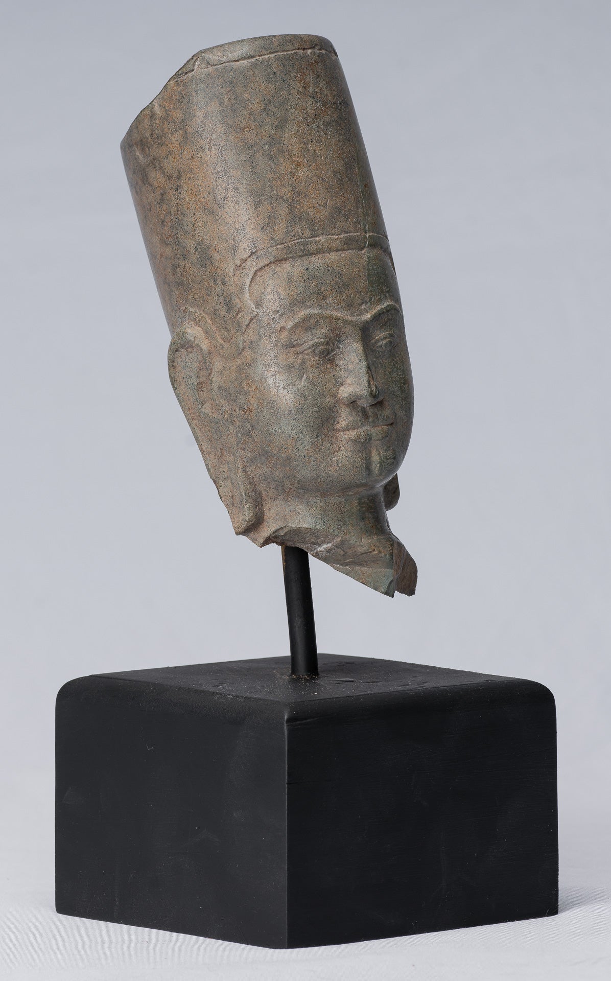 Antique Phnom Da Style Khmer Vishnu Head-Protecteur & Preserver-28cm/11 "