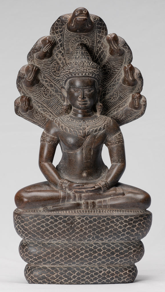 Statua di monaco seduto in Dhyana Mudra - Pietra lavica - 155 cm Statua di monaco seduto in Dhyana Mudra - Pietra lavica - 155 cm