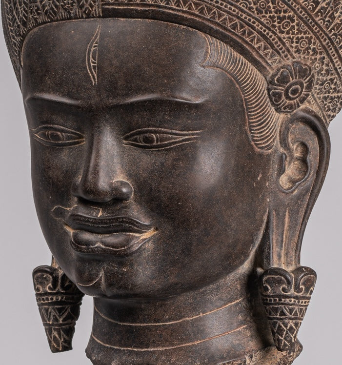 Statue Ardhanarishvara - Antique Baphuon Style Khmer Sandstone in piedi Shiva Parvati Statue - 57cm/23 "