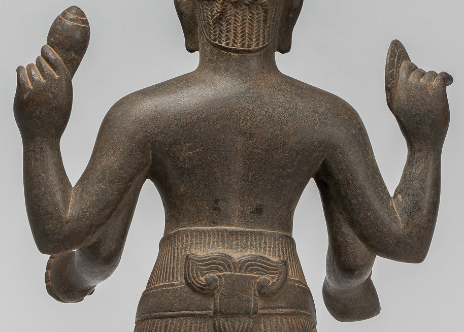 Vishnu - Antique Khmer Style Stone Koh Ker Standing Vishnu Statue - 52cm/21"