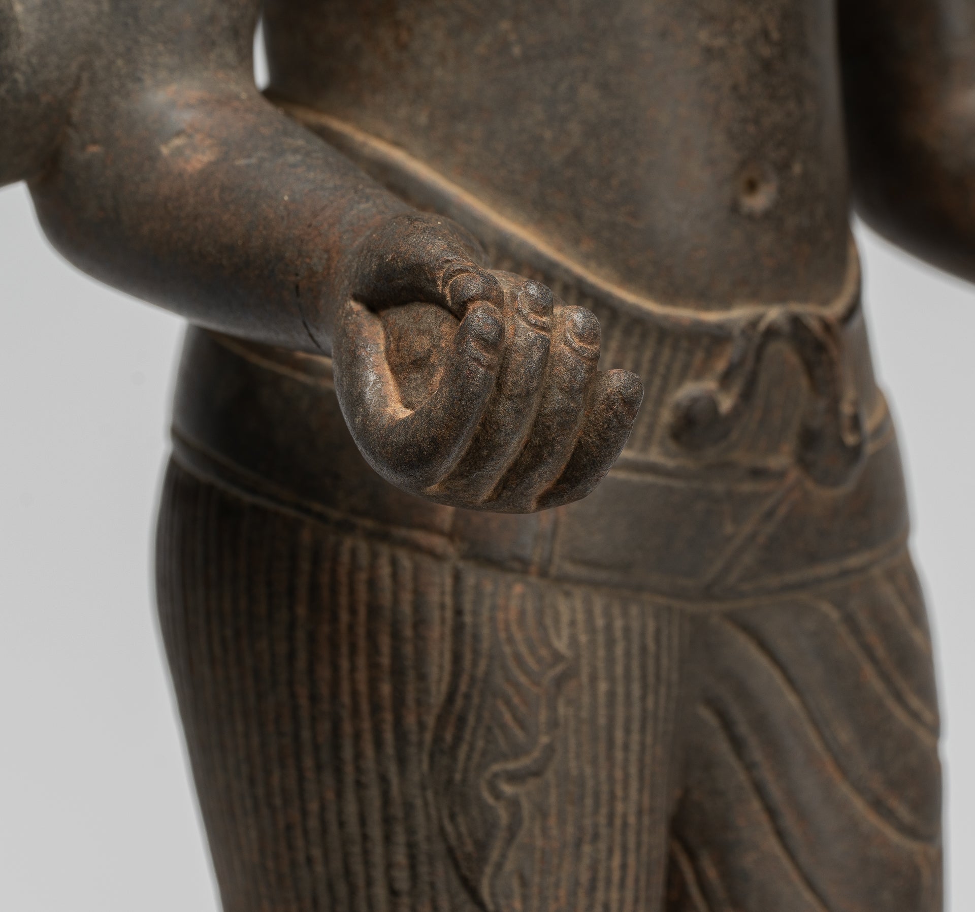 Vishnu - Antique Khmer Style Stone Koh Ker Standing Vishnu Statue - 52cm/21"