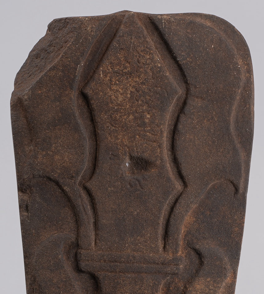 Ganesha Stele - Antique Vietnamese Style Stone Cham Mounted Ganesha Stele - 47cm/19"