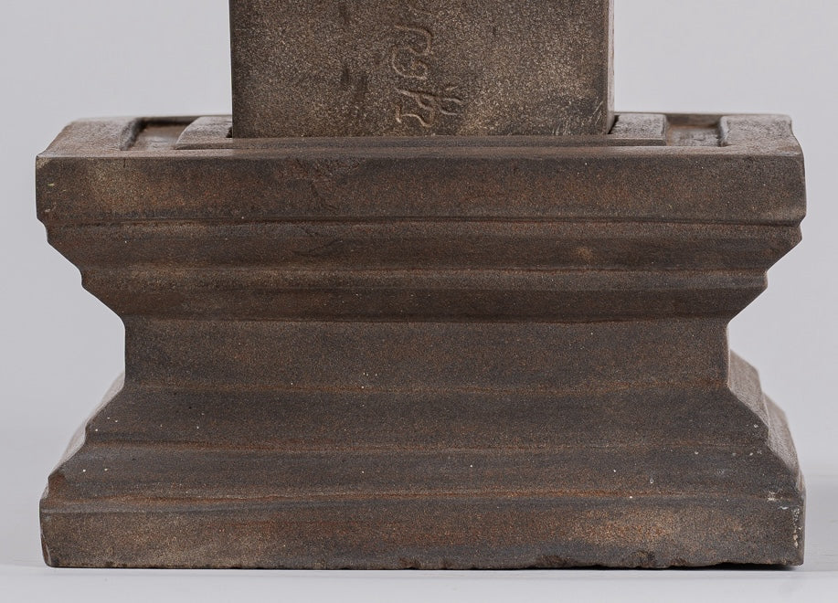 Antique Khmer Style Stone Lakshmi Mukhalinga Linga / Lingnum & Yoni - 45cm/18"