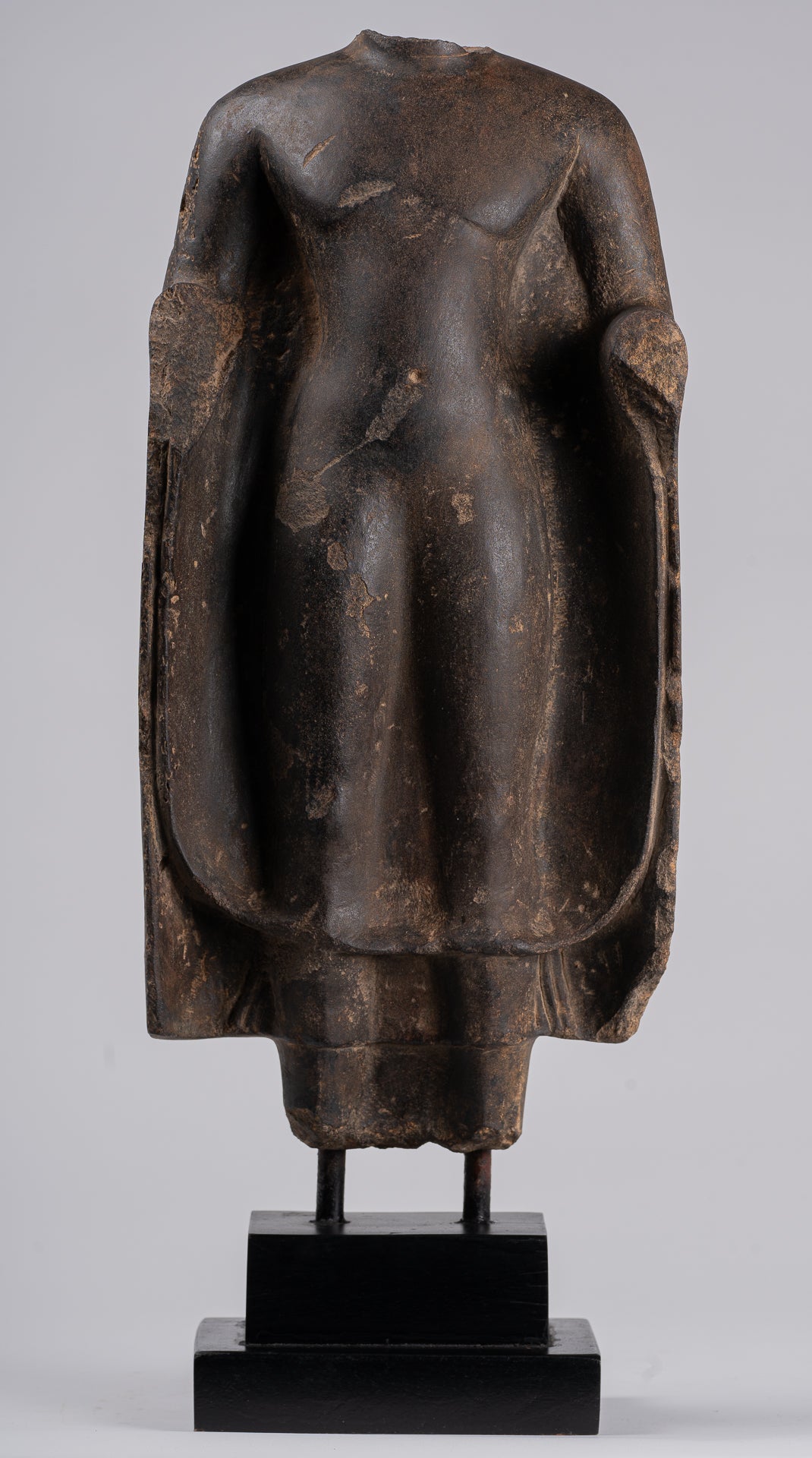 Buddha Statue - Antique Thai Style Standing Stone Dvaravati Buddha (probably) Statue - 58cm/23" Tall