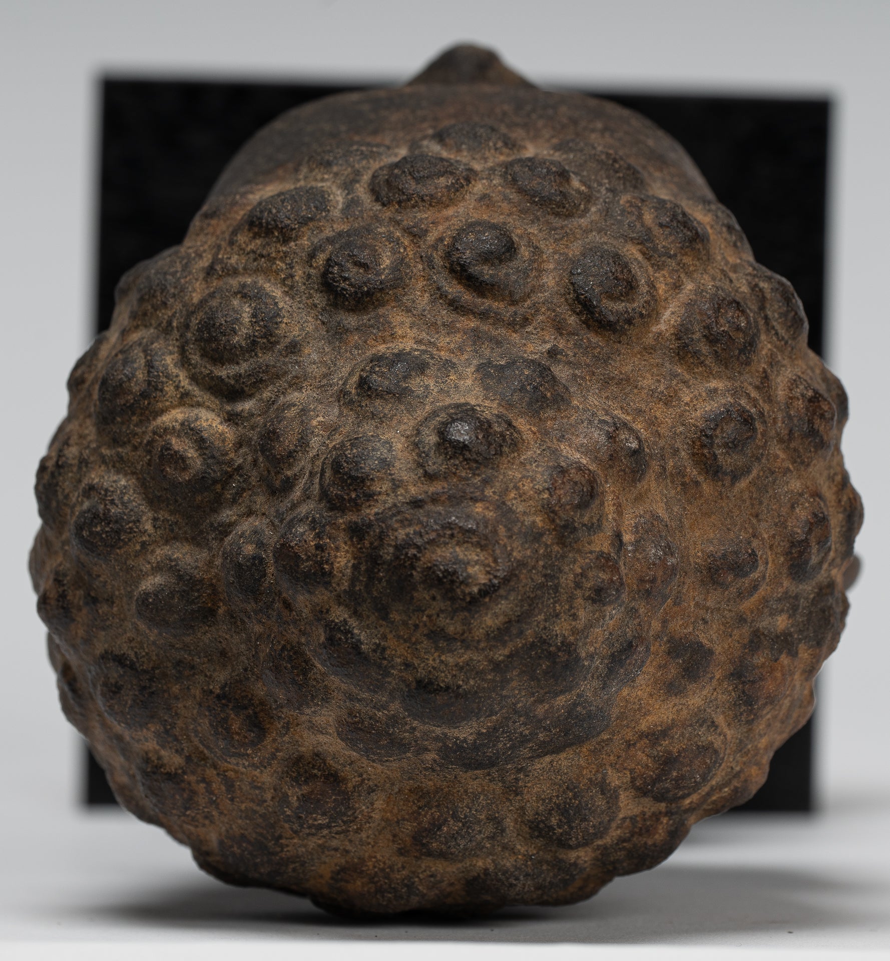 Stone Buddha Statue - Antique Khmer Style Stone Phnom Da Buddha Head - 23cm/9"