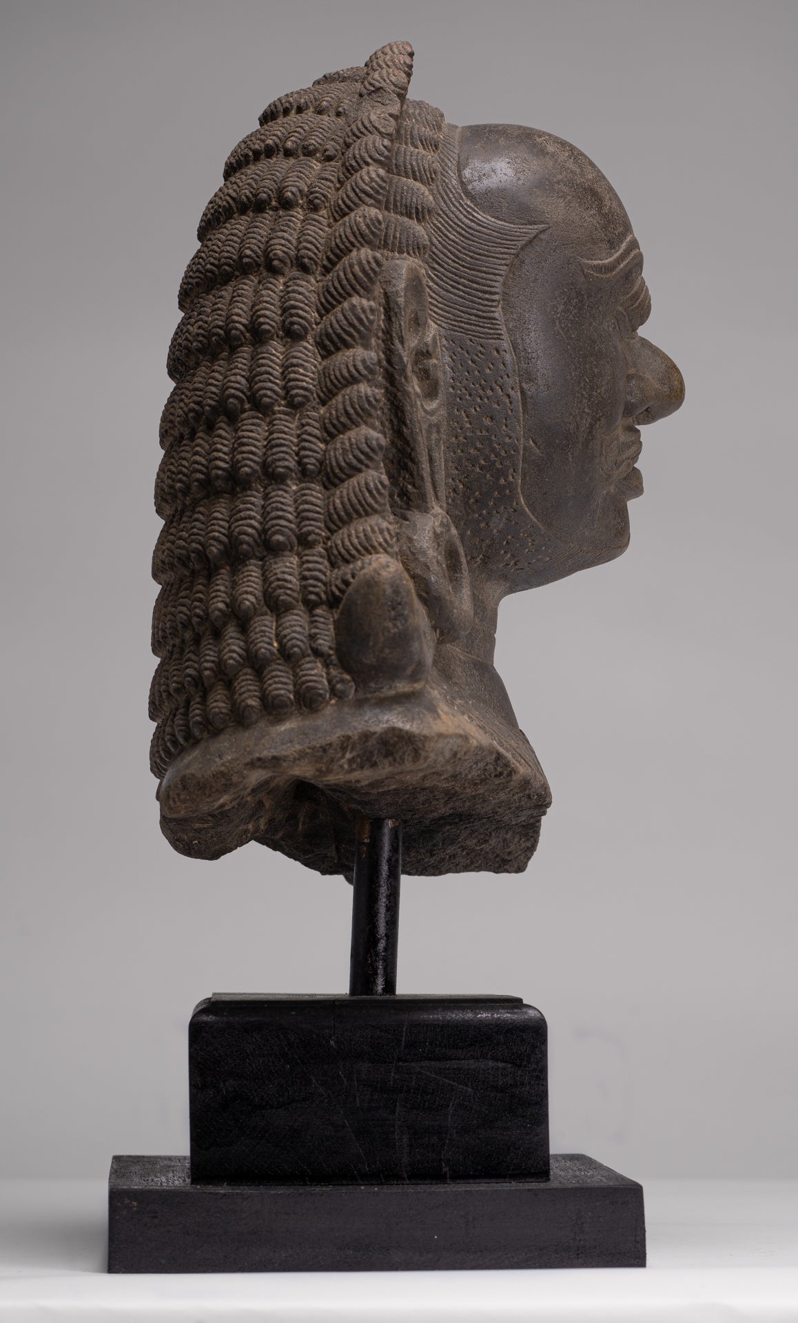 Guardian Statue - Antique Khmer Stone Angkor Wat Style Yaksha Temple Guardian - 42cm / 17"