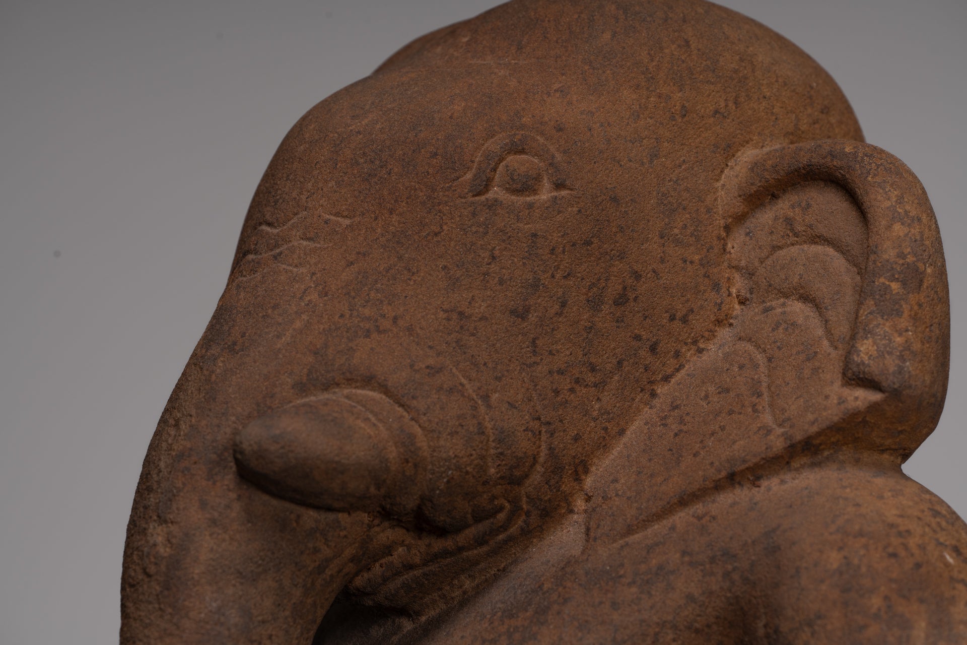 Ganesha Statue - Antique Khmer Style Stone Baphuon Mounted Ganesha Torso Statue - 66cm/26"