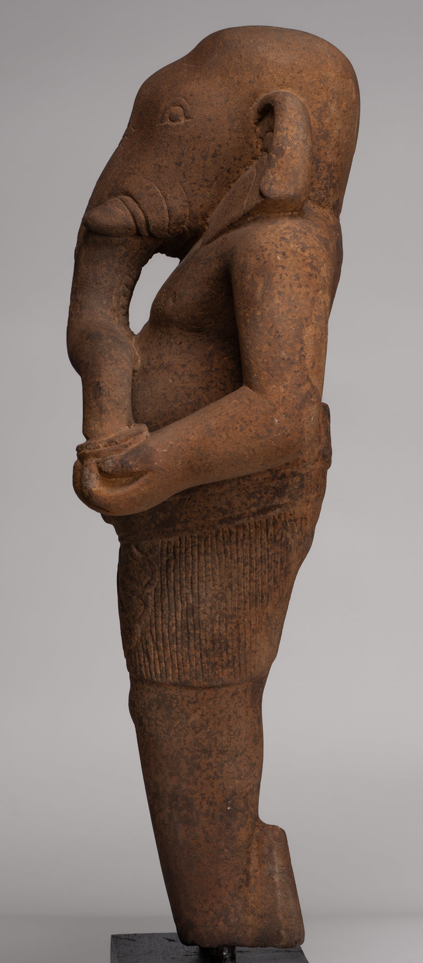 Ganesha Statue - Antique Khmer Style Stone Baphuon Mounted Ganesha Torso Statue - 66cm/26"