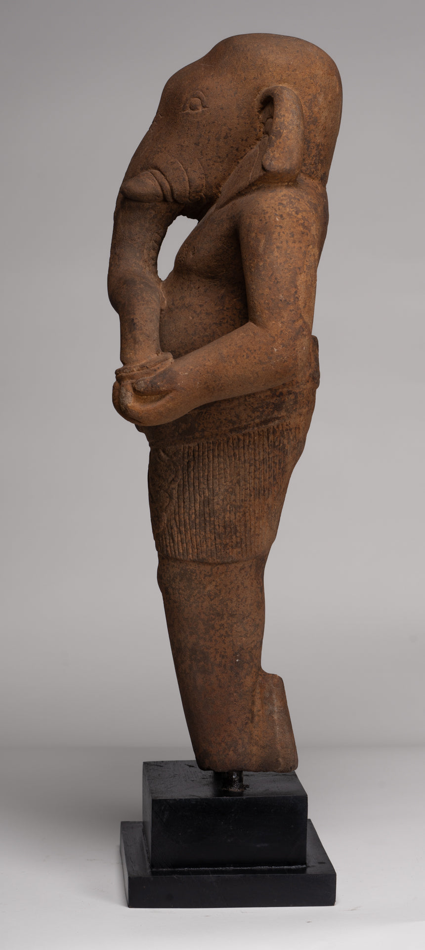 Ganesha Statue - Antique Khmer Style Stone Baphuon Mounted Ganesha Torso Statue - 66cm/26"