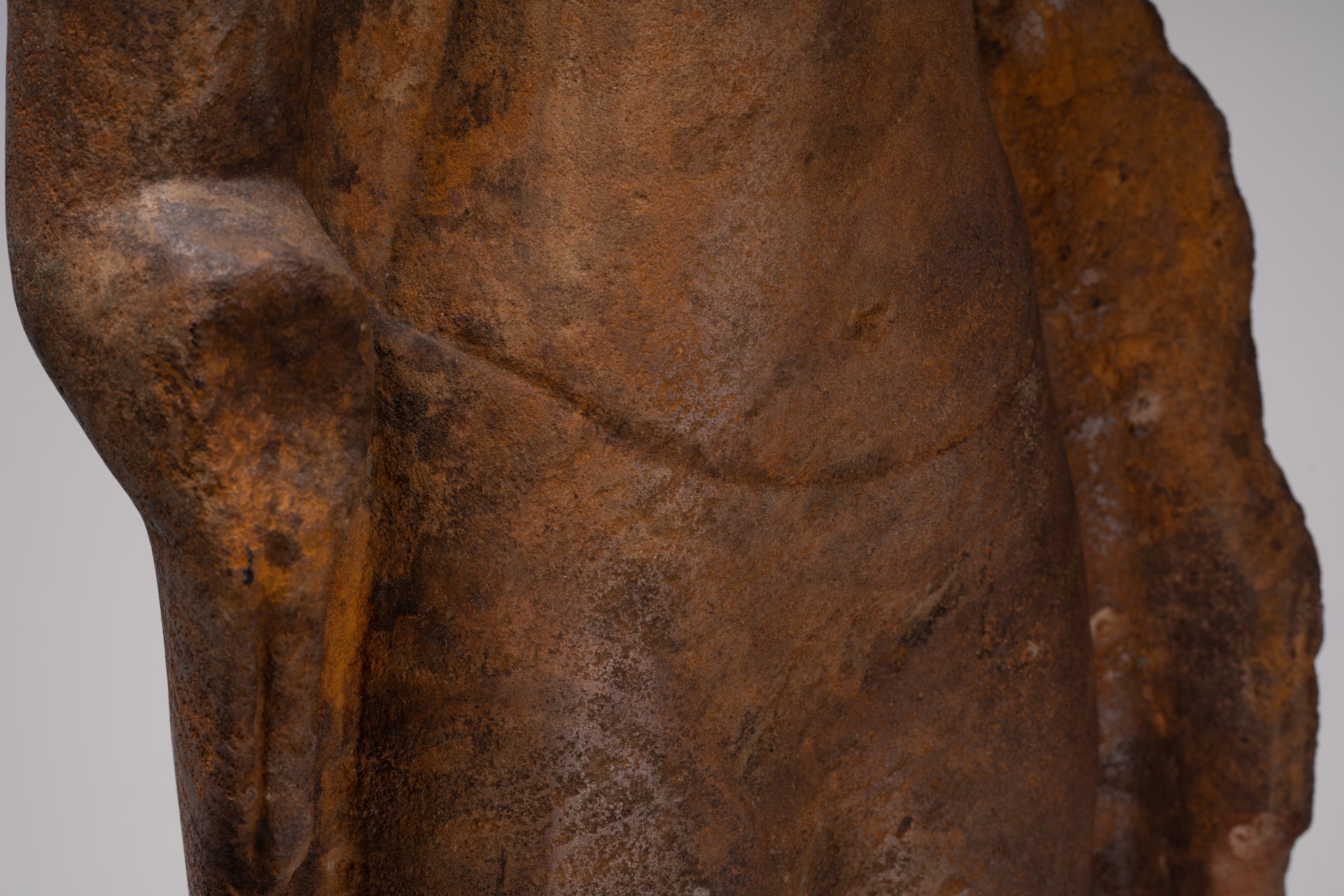 Buddha Statue - Antique Thai Style Standing Stone Dvaravati Buddha (probably) Statue - 84cm/34" Tall