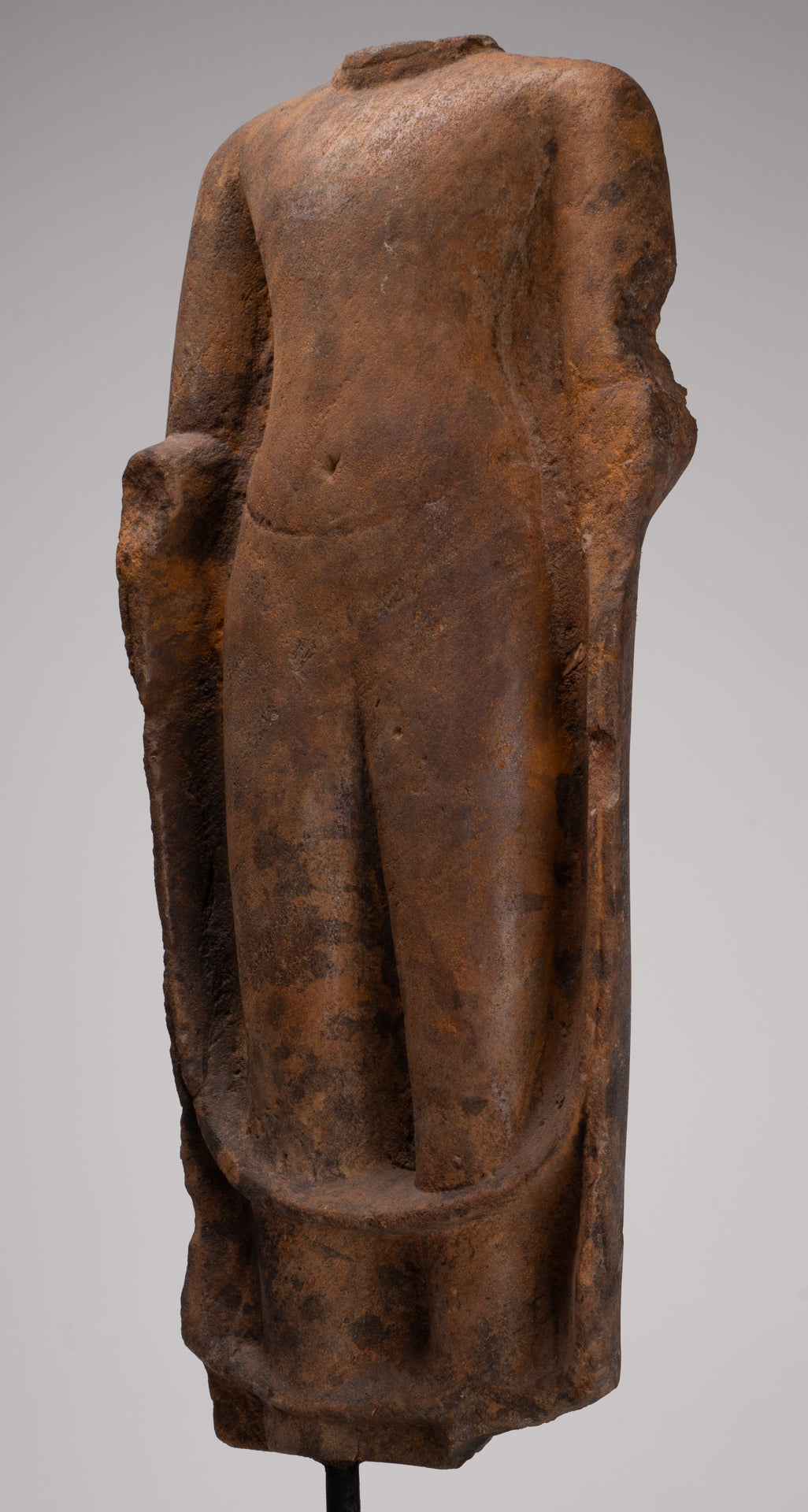Buddha Statue - Antique Thai Style Standing Stone Dvaravati Buddha (probably) Statue - 84cm/34" Tall