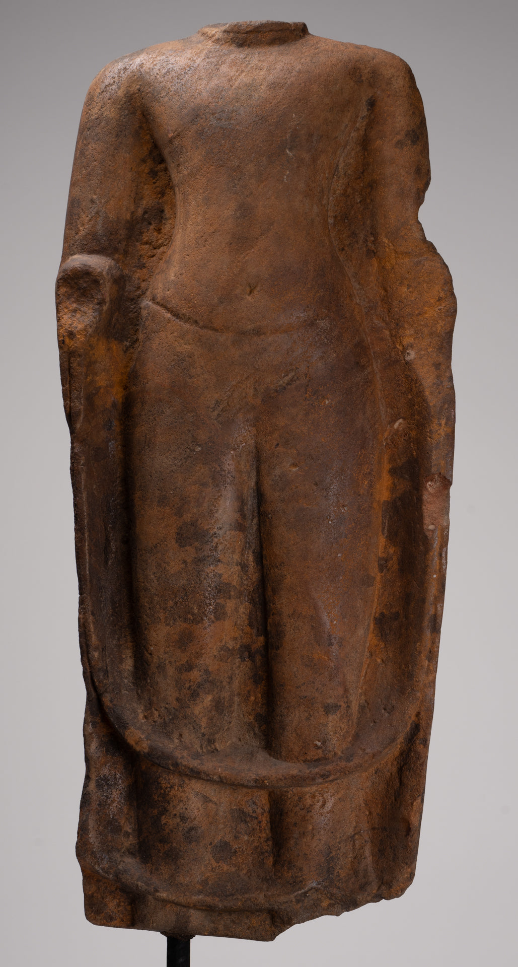 Buddha Statue - Antique Thai Style Standing Stone Dvaravati Buddha (probably) Statue - 84cm/34" Tall