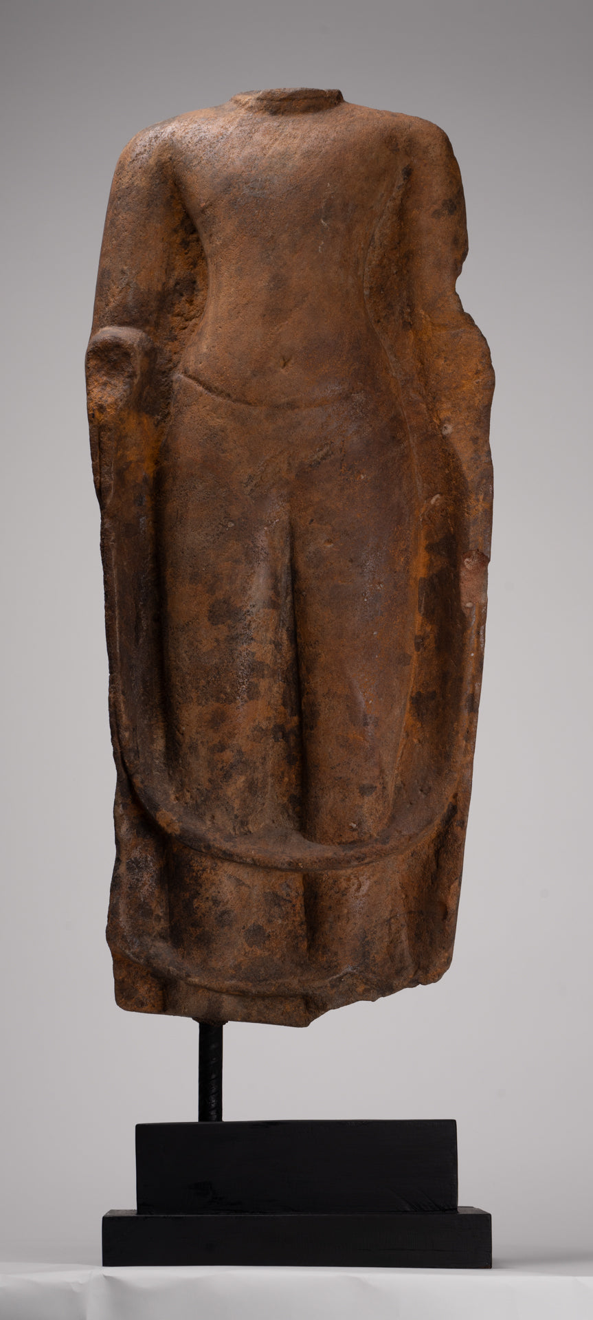 Buddha Statue - Antique Thai Style Standing Stone Dvaravati Buddha (probably) Statue - 84cm/34" Tall