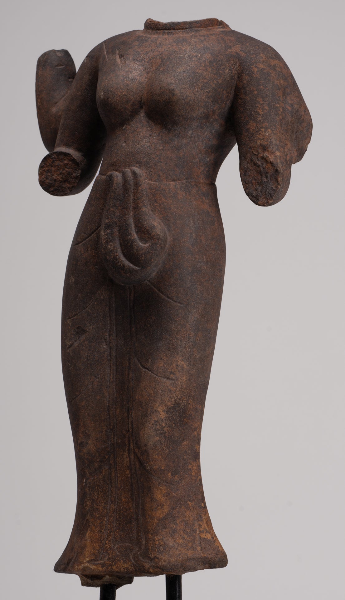 Durga Statue - Antique Khmer Style Phnom Da Durga Mahishasuramardini Statue - 52cm/21"