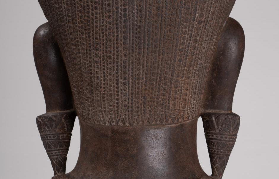 Parvati Statue - Antique Baphuon Style Khmer Stone Parvati Head Statue - 57cm/23"