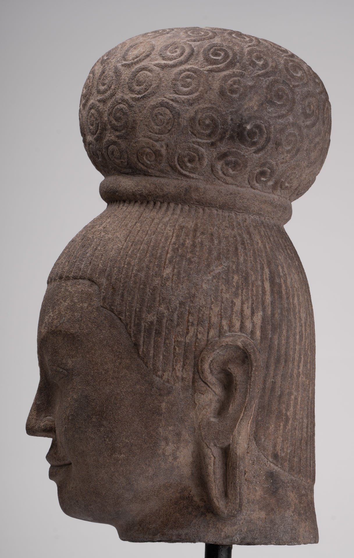 Female Statue - Antique Khmer Style Female Head - 46cm/18"