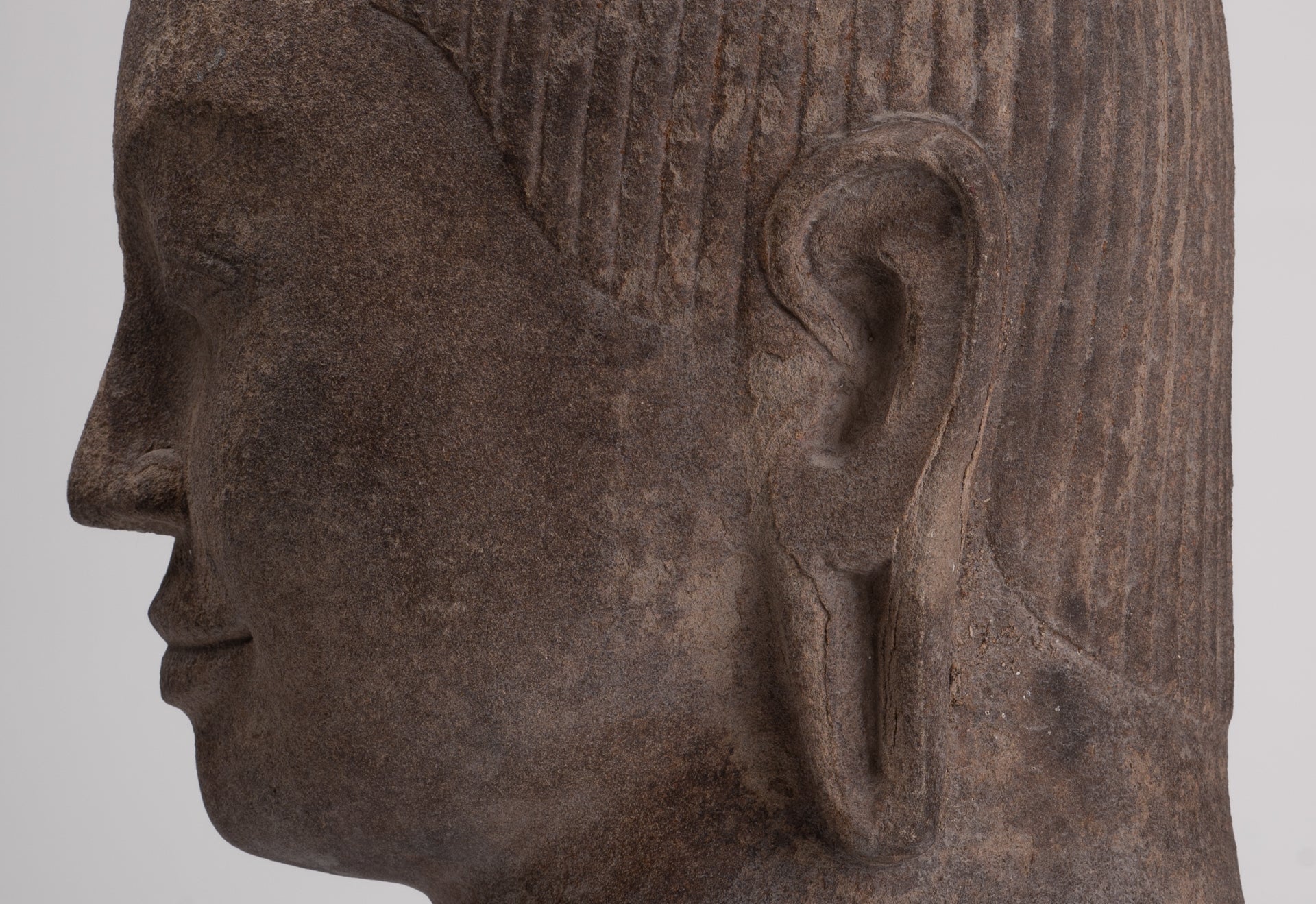 Female Statue - Antique Khmer Style Female Head - 46cm/18"