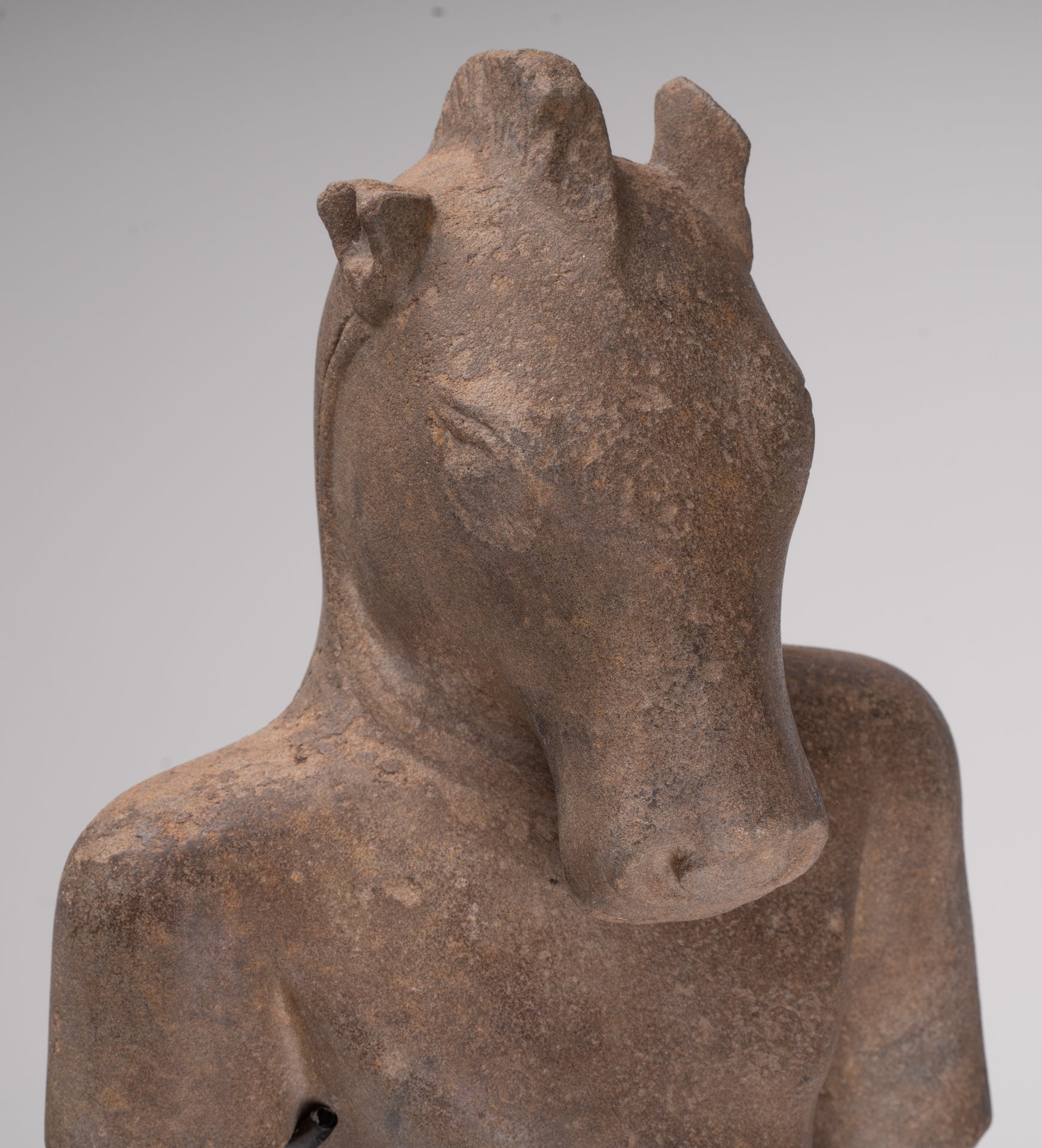 Antique Khmer Style Stone Phnom Da Hayagriva Kalkin Horse of Vishnu - 68cm/27"