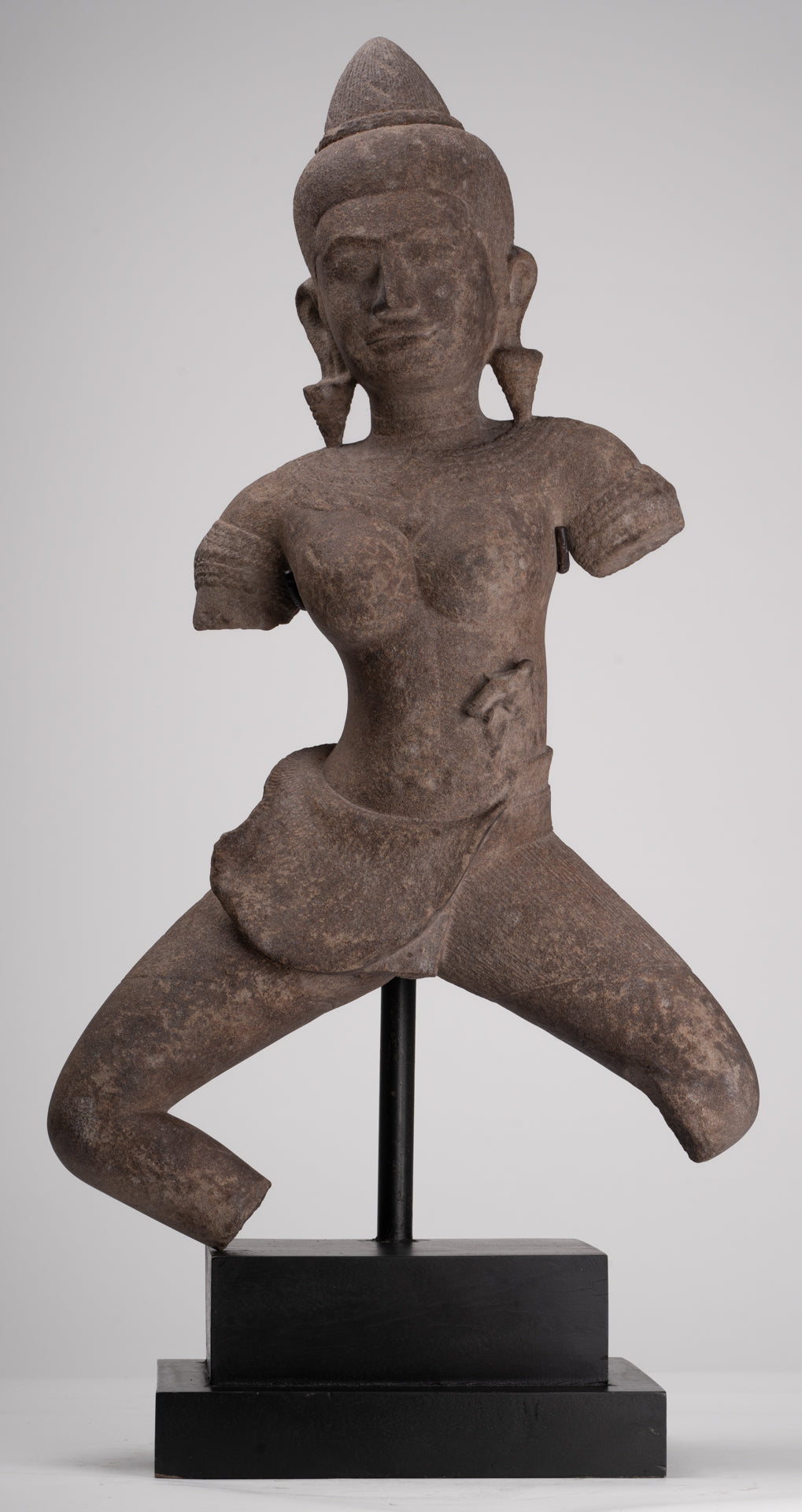 Apsara Statue - Antique Khmer Style Stone Angkor Wat Apsara or Angel Statue - 64cm/26"