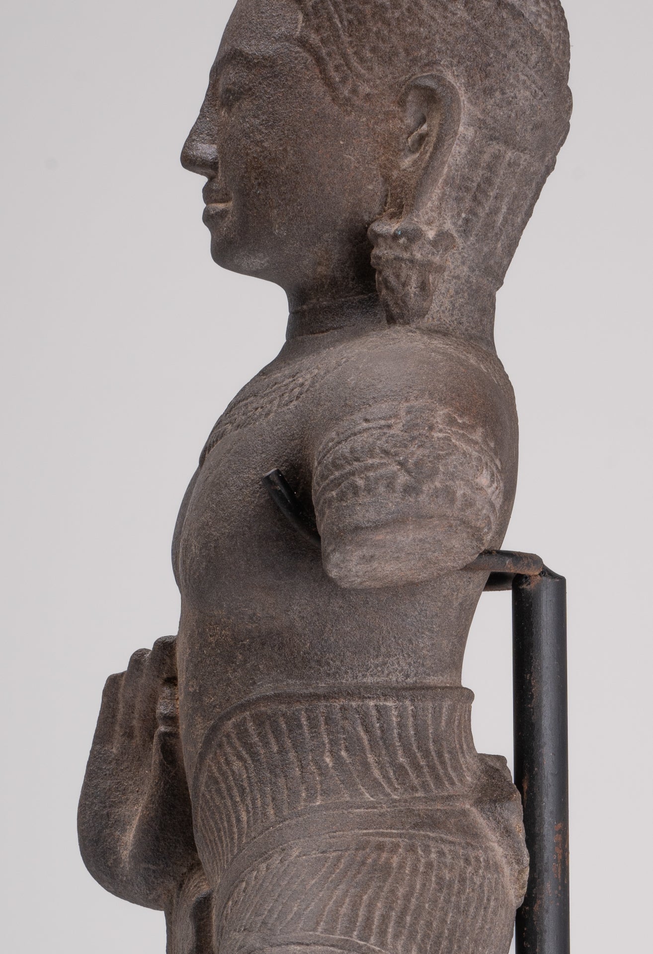 Apsara Statue - Antique Khmer Style Stone Angkor Apsara or Angel Statue - 58cm/23"