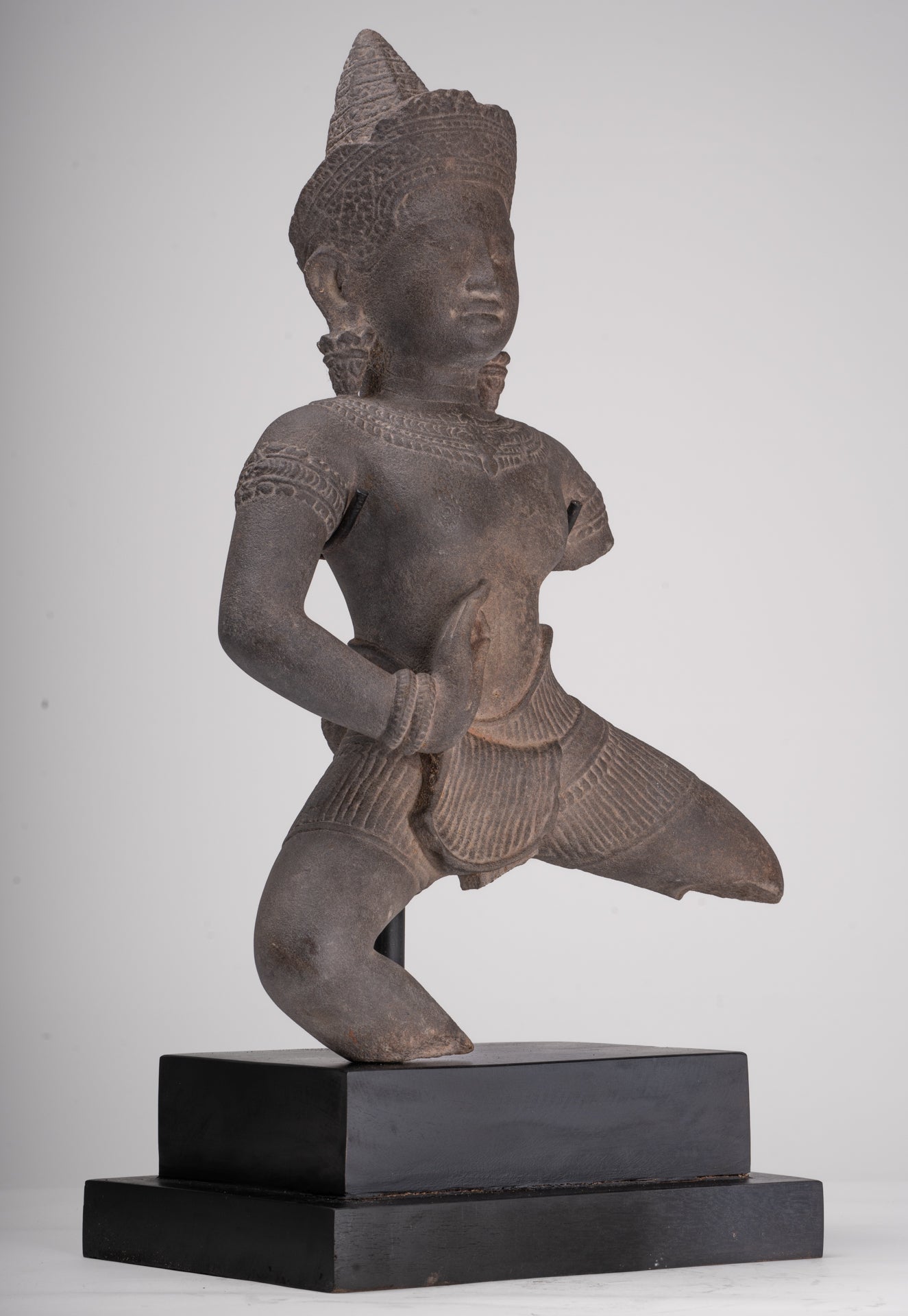 Apsara Statue - Antique Khmer Style Stone Angkor Apsara or Angel Statue - 58cm/23"