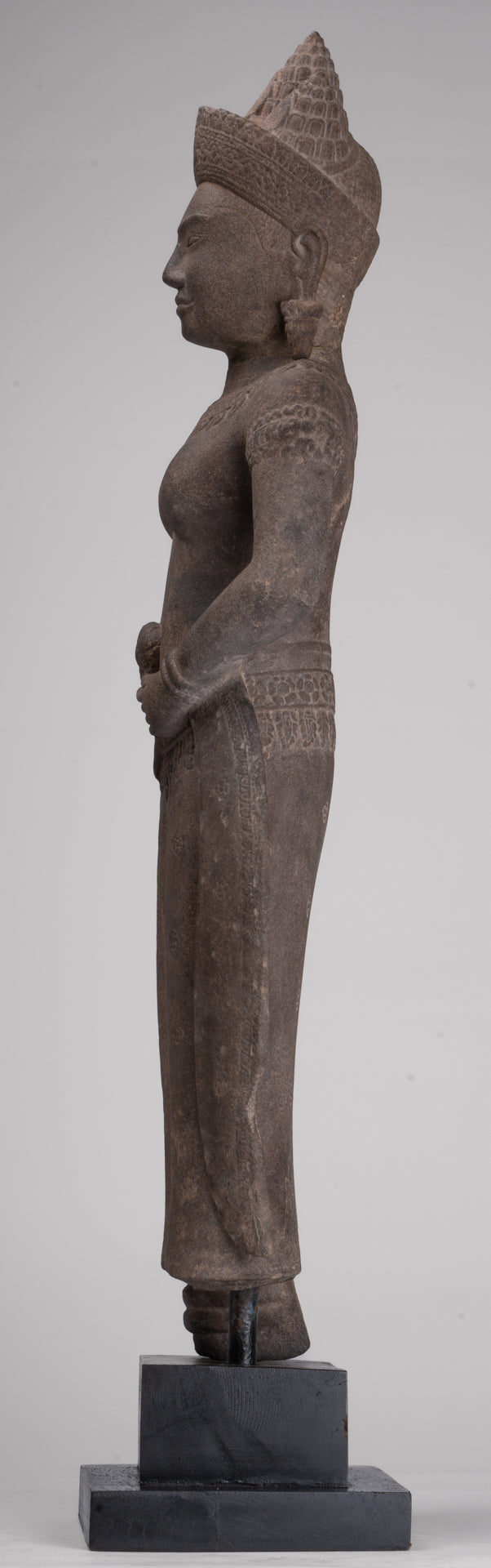 Apsara Statue - Antique Khmer Style Stone Angkor Wat Apsara or Angel Statue - 74cm/30"