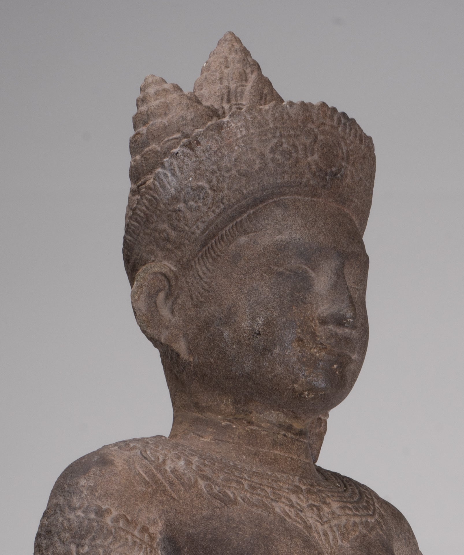 Apsara Statue - Antique Khmer Style Stone Angkor Wat Apsara or Angel Statue - 74cm/30"