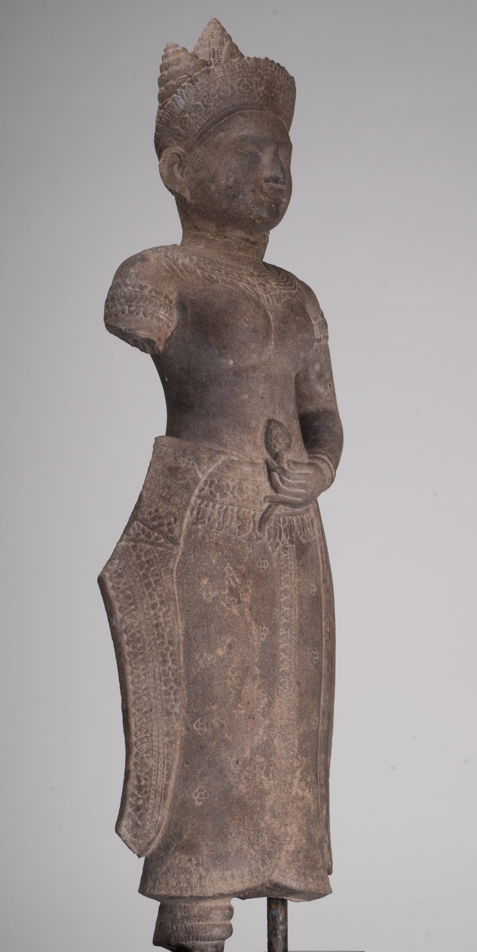 Apsara Statue - Antique Khmer Style Stone Angkor Wat Apsara or Angel Statue - 74cm/30"