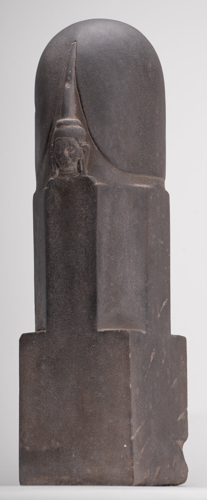 Antique Khmer Style Stone Shiva Mukhalinga Linga / Lingnum - 44cm/18"