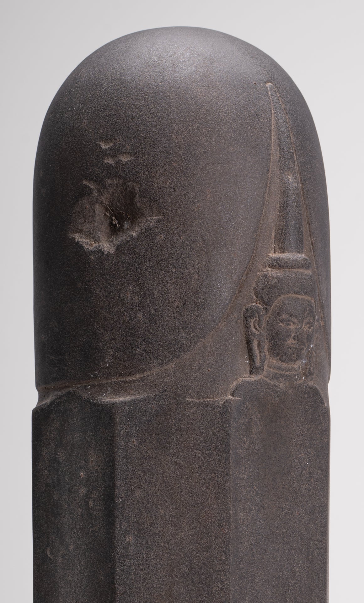 Antique Khmer Style Stone Shiva Mukhalinga Linga / Lingnum - 44cm/18"