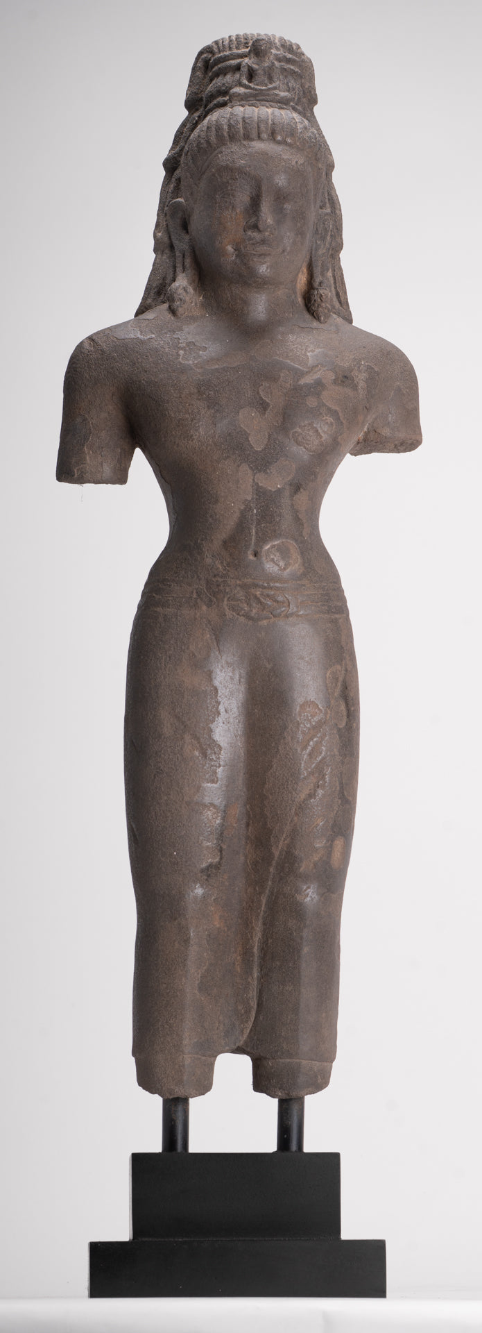 Antique Thai Style Stone Standing Bodhisattva Avalokitesvara Statue - 76cm/30"