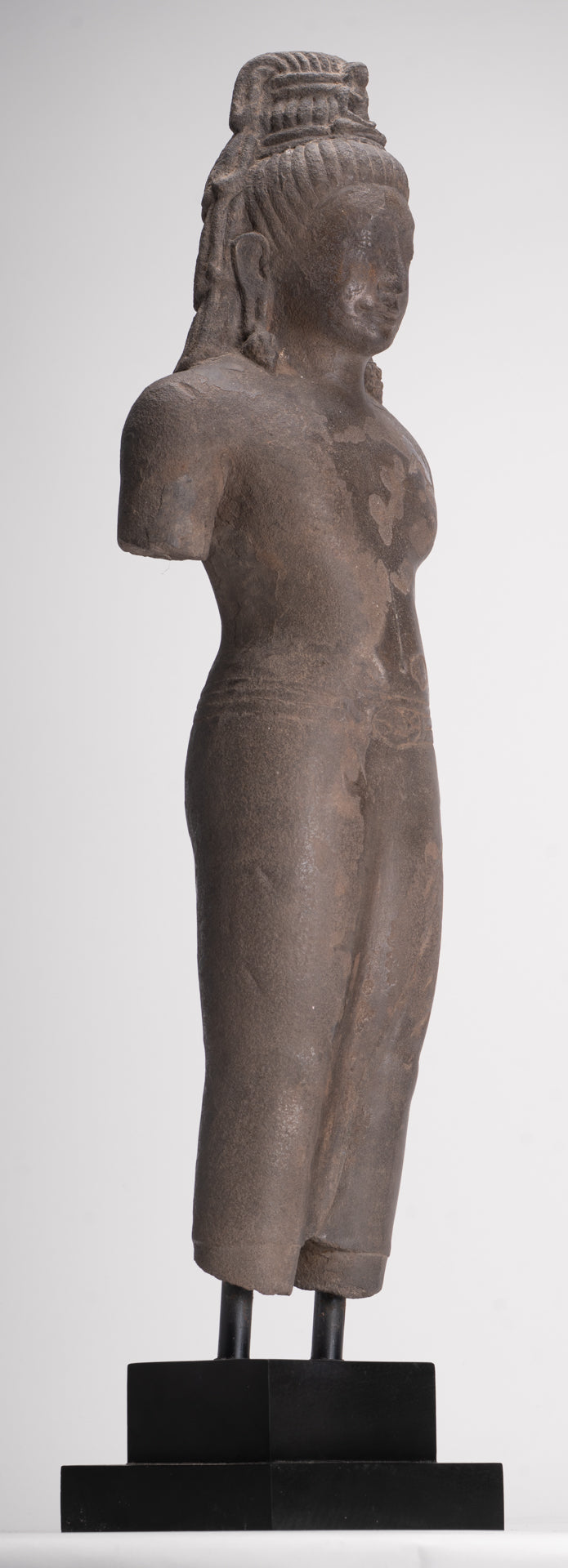 Antique Thai Style Stone Standing Bodhisattva Avalokitesvara Statue - 76cm/30"