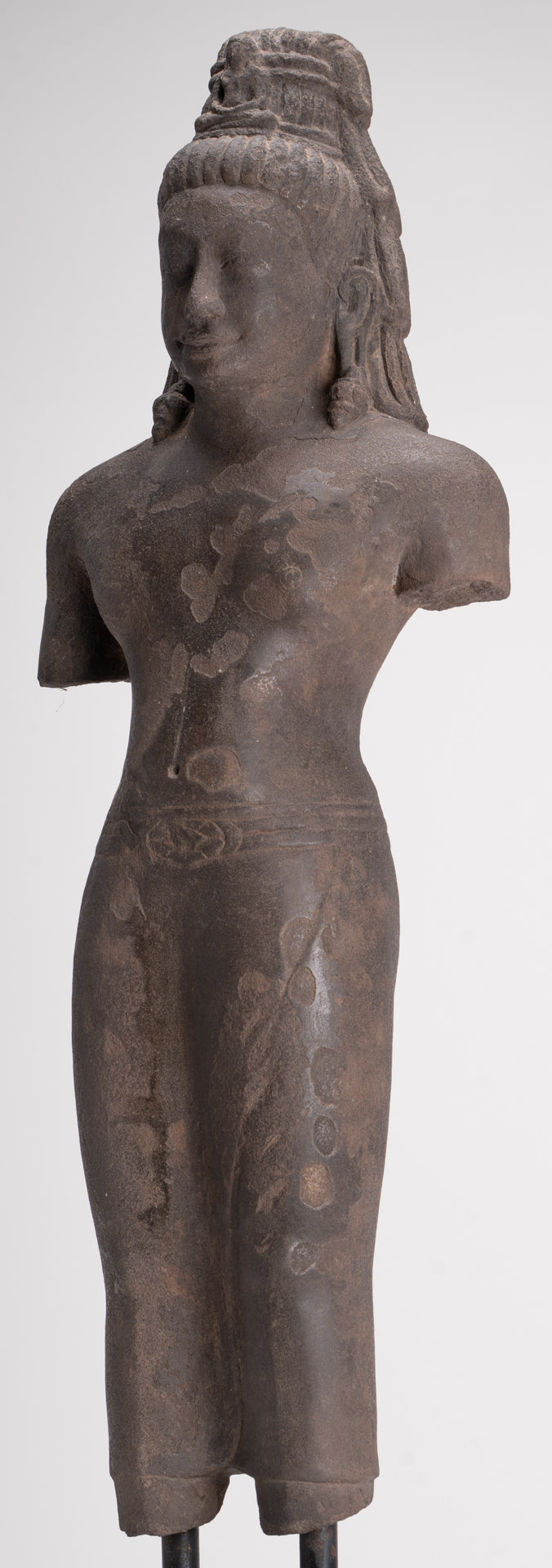 Antique Thai Style Stone Standing Bodhisattva Avalokitesvara Statue - 76cm/30"