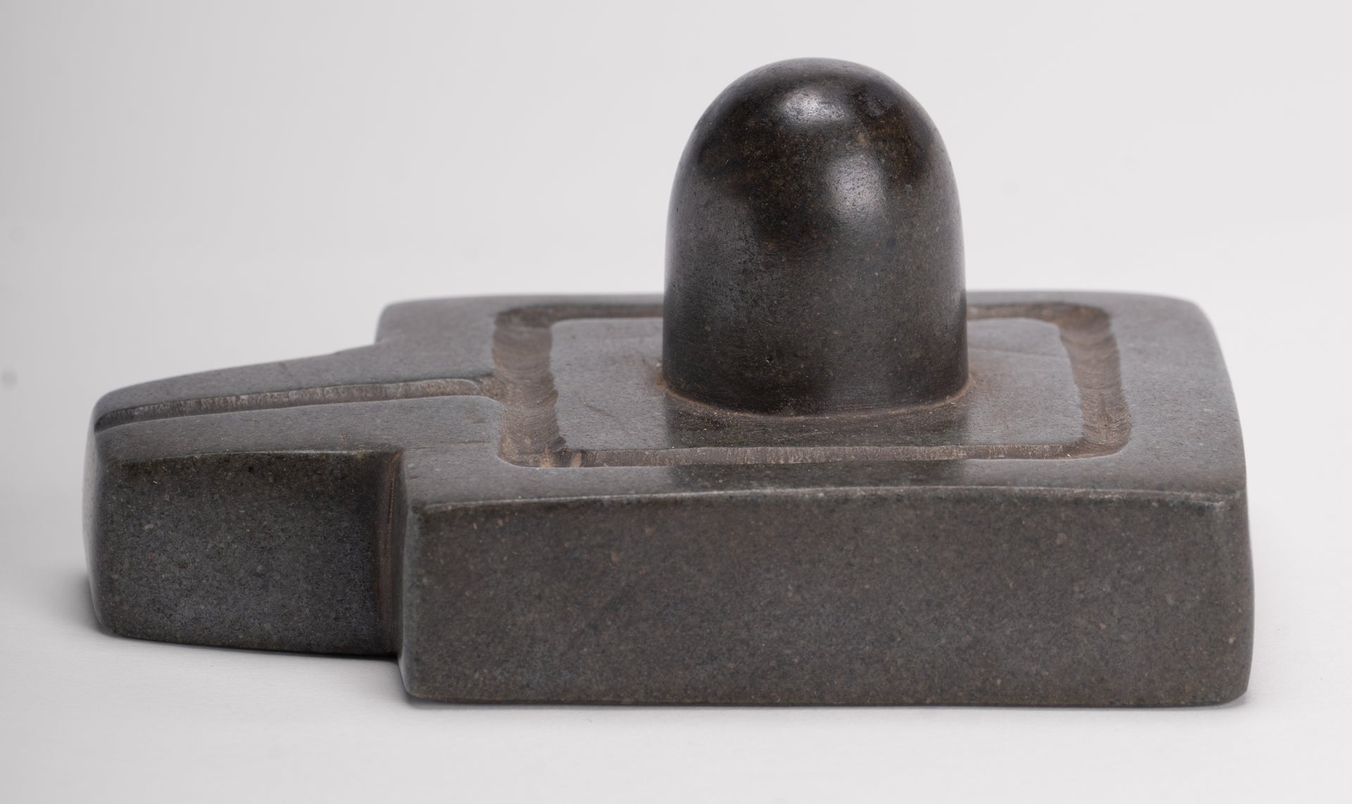 Linga Statue - Antique Khmer Style Two Piece Stone Linga / Lingnum & Yoni - 12cm/5"