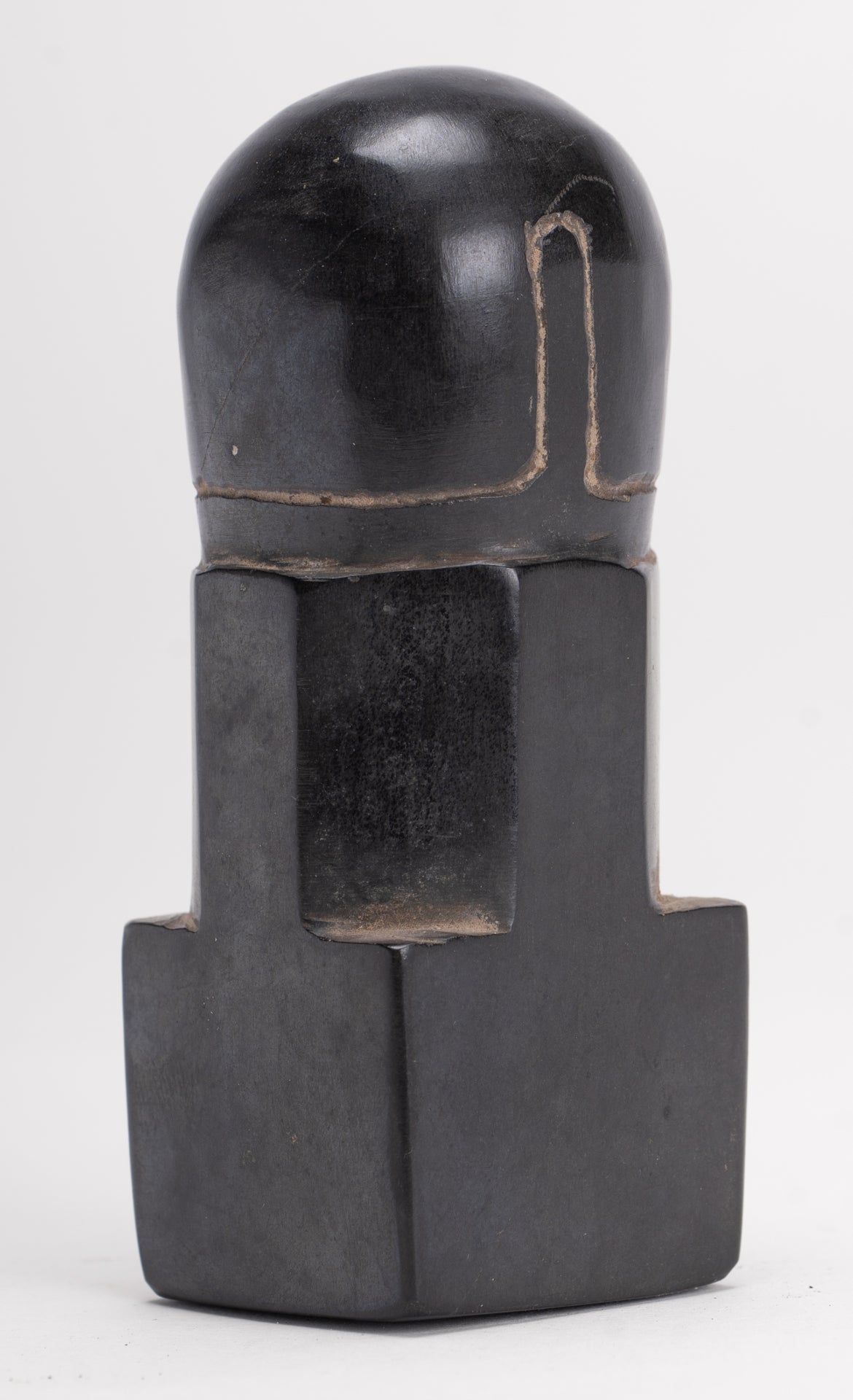 Antique Khmer Style Stone Shiva Mukhalinga Linga / Lingnum - 9cm/4"