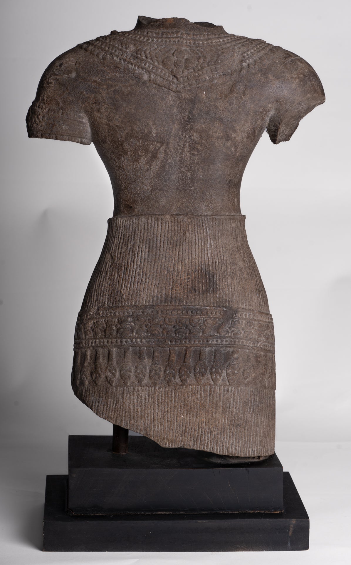 Lakshmi Statue - Antique Baphuon Style Stone Lakshmi / Devi Consort of Vishnu Torso - 58cm/23"