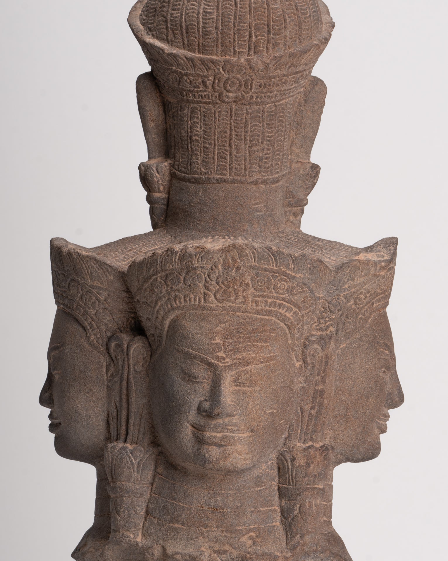 Bodhisattva - Antique Baphuon Style Mounted Stone Hevajra Statue - 55cm/22"