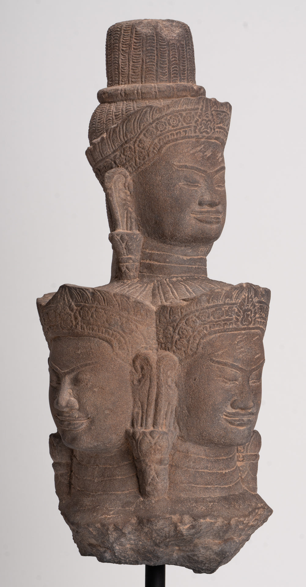 Bodhisattva - Antique Baphuon Style Mounted Stone Hevajra Statue - 55cm/22"
