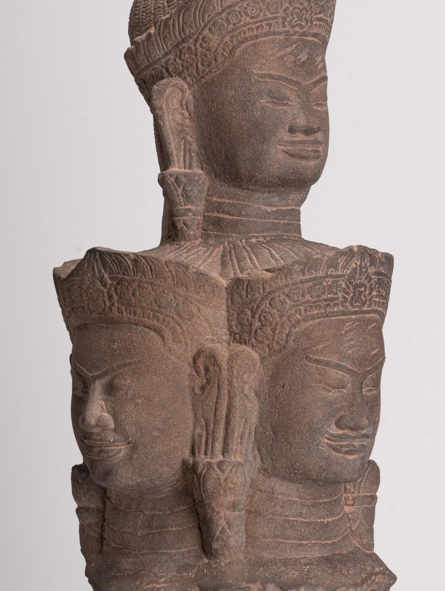 Bodhisattva - Antique Baphuon Style Mounted Stone Hevajra Statue - 55cm/22"