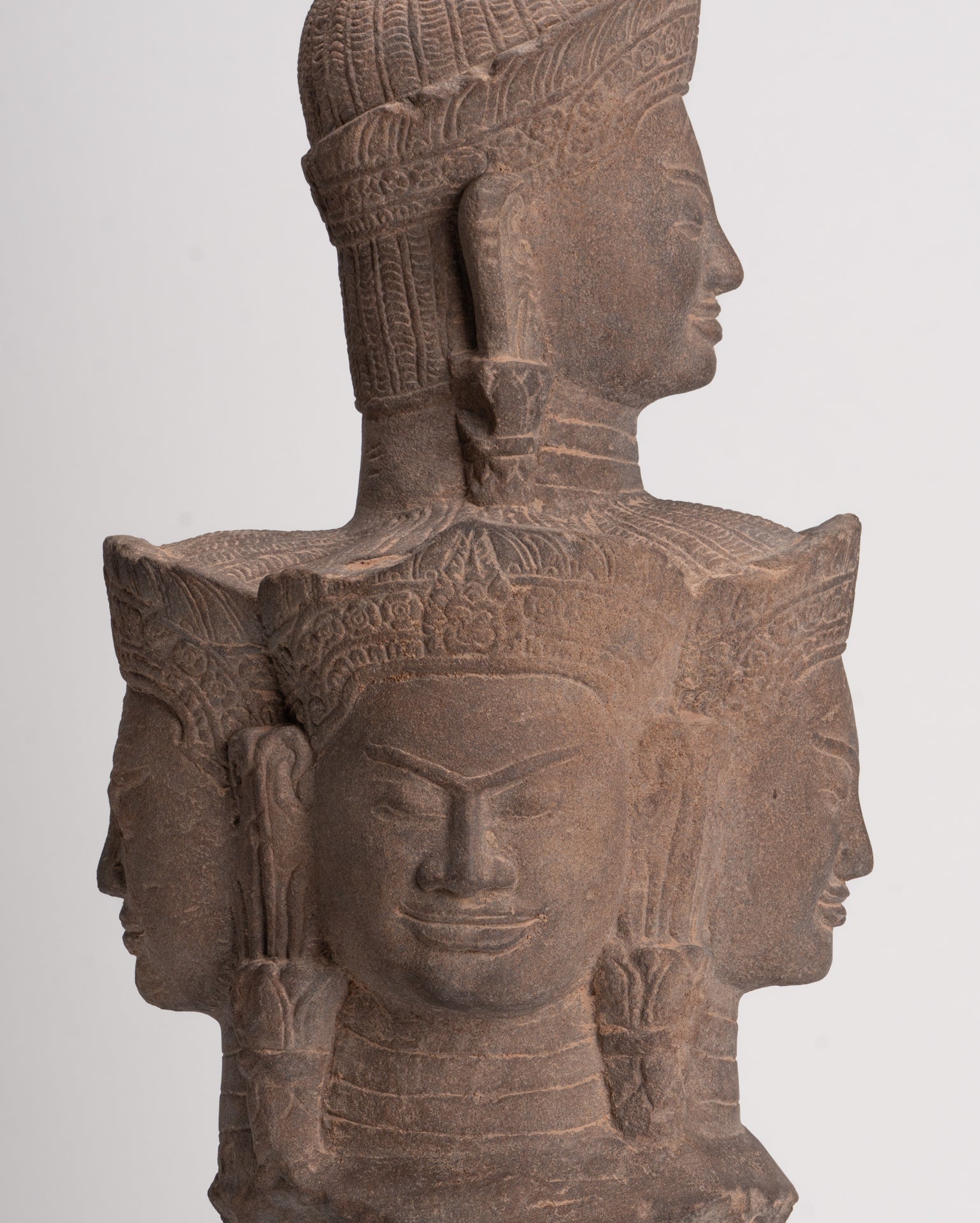 Bodhisattva - Antique Baphuon Style Mounted Stone Hevajra Statue - 55cm/22"