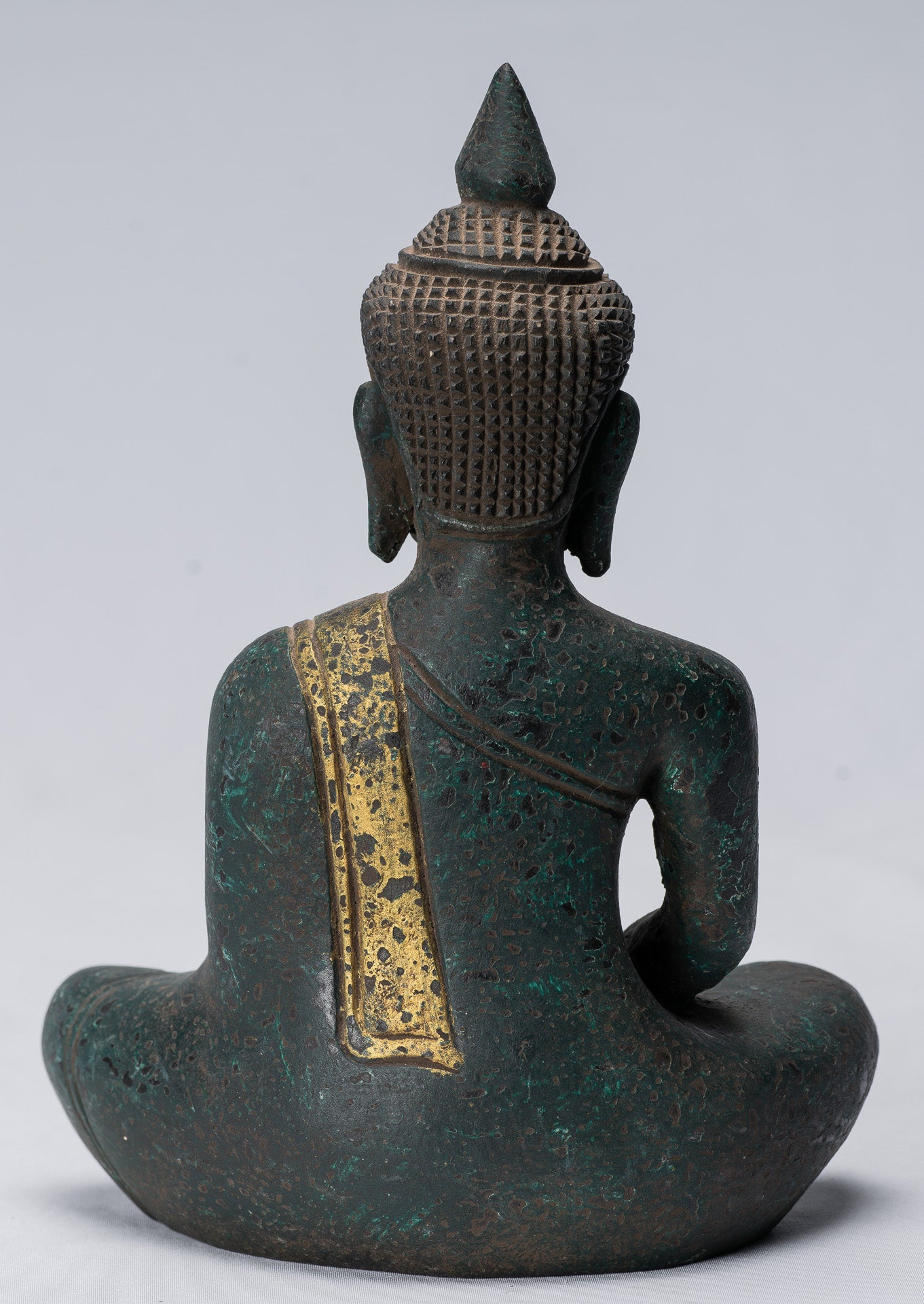 Bouddha Sculpture-Antique Khmer Style Seated Buddha Statue Dhyana Meditation Mudra-21cm/8 "