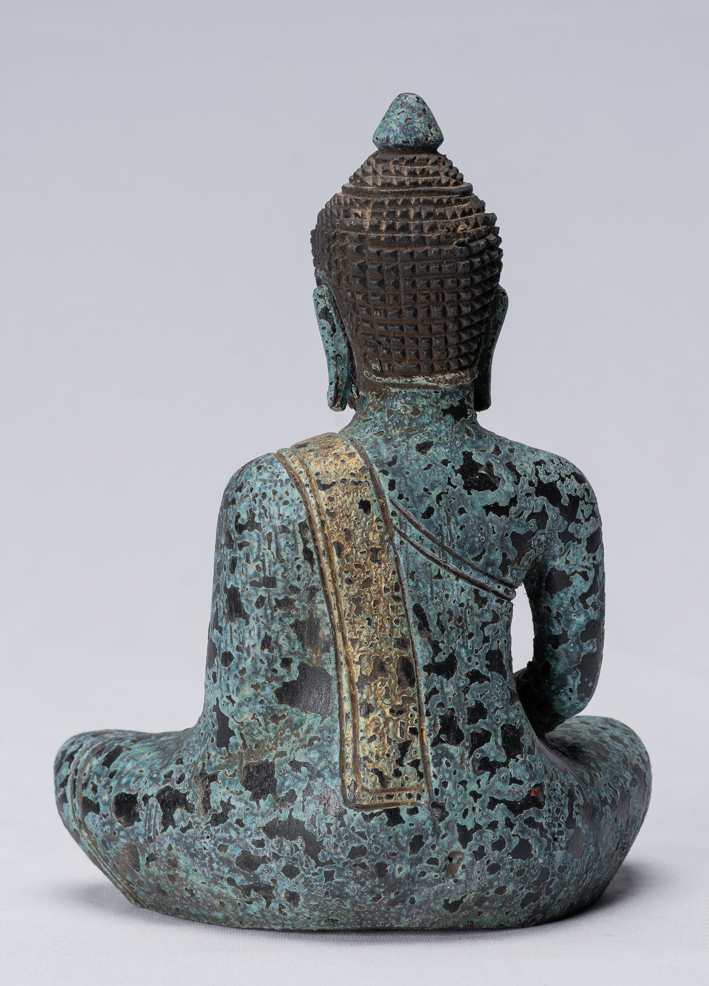 Bouddha Sculpture-Antique Khmer Style Seated Buddha Statue Dhyana Meditation Mudra-21cm/8 "