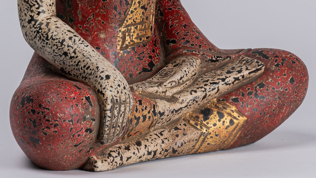 Estatua de Buda - Estatua de Buda de la Madera de Madera Asia ASIA ASIA ASIA ASIA - 34cm/14 "